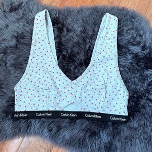 Heart print Calvin Klein bra